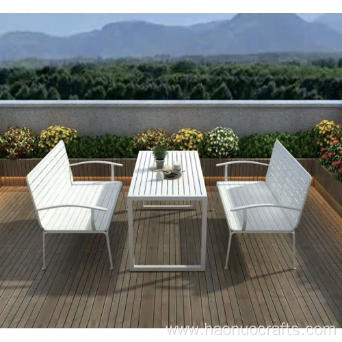 outdoor courtyard balcony plastic wood table chair